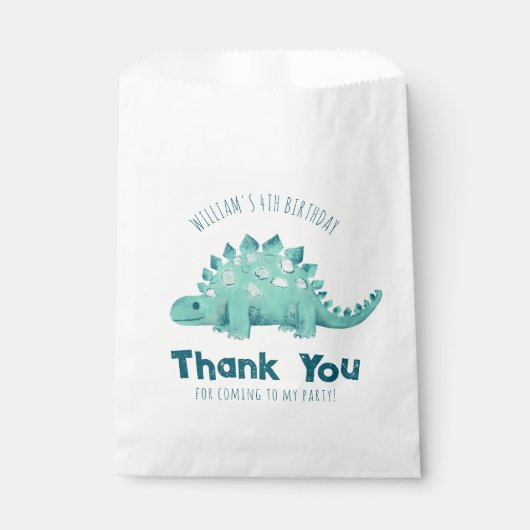 Dinosaur Stegosaurus Vielen Dank Boys Birthday Par Geschenktütchen (Vorderseite)