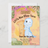 Dinosaur Stomp Chomp Rawr 1. Party Einladung (Vorderseite)