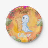 Dinosaur Stomp Chomp Rawr 1. Party Pappteller (Vorderseite)