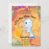 Dinosaur Stomp Chomp Rawr 2. Party Einladung (Vorderseite)