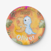 Dinosaur Stomp Chomp Rawr 3. Party Pappteller (Vorderseite)