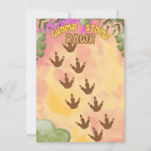 Dinosaur Stomp Chomp Rawr 4. Party Einladung (Rückseite)