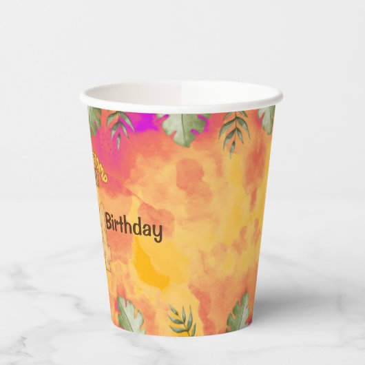 Dinosaur Stomp Chomp Rawr 4. Party Pappbecher (Links)