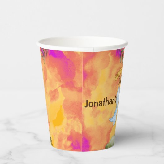 Dinosaur Stomp Chomp Rawr 4. Party Pappbecher (Rechts)