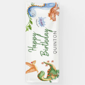 Dinosaur Stomp Chomp Rawr Birthday Party Banner (Vertikal)