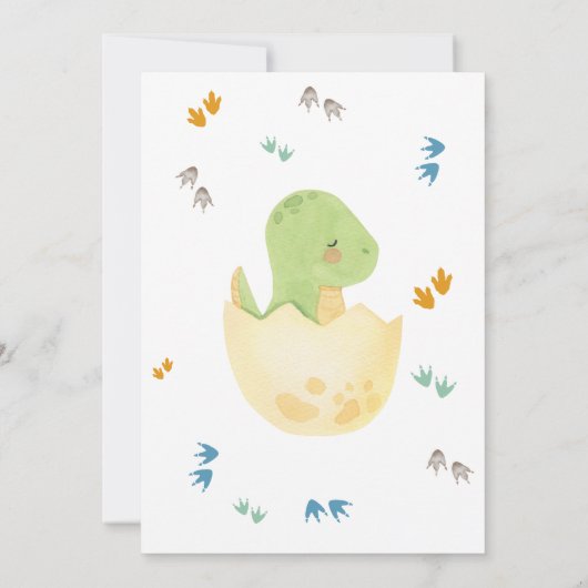 Dinosaur Stomp Chomp Rawr Birthday Party Boy Einladung (Rückseite)