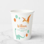 Dinosaur Stomp Chomp Rawr Birthday Party Boy Pappbecher (Rückseite)