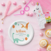 Dinosaur Stomp Chomp Rawr Birthday Party Boy Pappteller (Party)