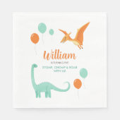 Dinosaur Stomp Chomp Rawr Birthday Party Boy Serviette (Vorderseite)