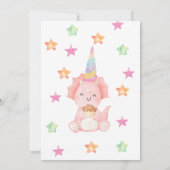 Dinosaur Stomp Chomp Rawr Birthday Party Girl Einladung (Rückseite)