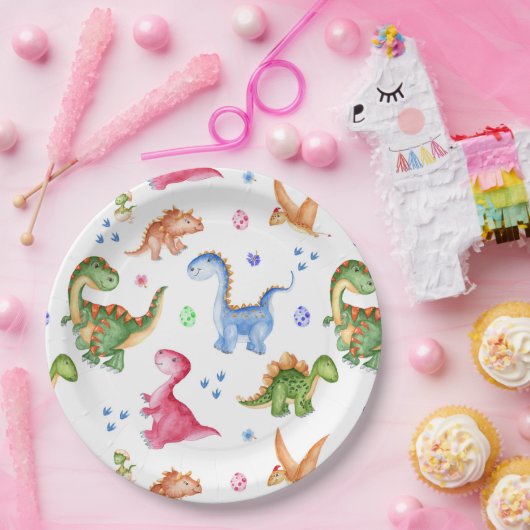 Dinosaur Stomp Chomp Rawr Birthday Party Pappteller (Party)