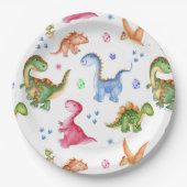 Dinosaur Stomp Chomp Rawr Birthday Party Pappteller (Vorderseite)