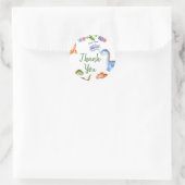 Dinosaur Stomp Chomp Rawr Birthday Party Runder Aufkleber (Tasche)