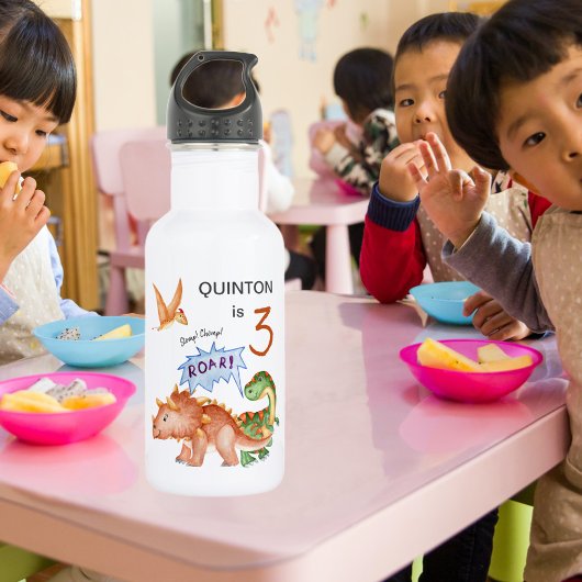 Dinosaur Stomp Chomp Rawr Edelstahlflasche