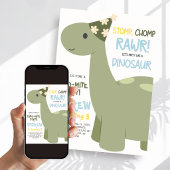 Dinosaur Stomp Chomp Rawr Geburtstagsfeier Einladung