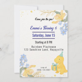 Dinosaur Stomp Chomp Rawr Girl Birthday Party Einladung