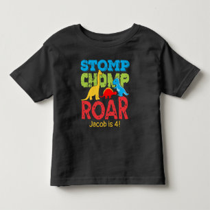 Dinosaur Stomp Chomp Roar Birthday Boy Kleinkind T-shirt