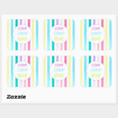 Dinosaur Stomp Chomp Roar Stripe Quadratischer Aufkleber (Blatt)