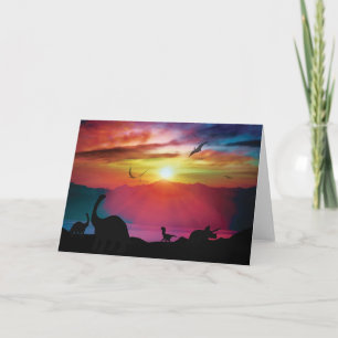 Dinosaur Sunset Karte