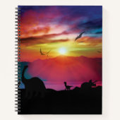 Dinosaur Sunset Notizblock (Vorderseite)