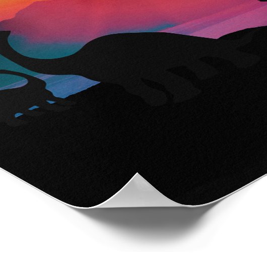 Dinosaur Sunset Poster (Ecke)
