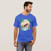 Dinosaur Surfing Hawaii T-Rex Dino Lover T-Shirt (Vorne ganz)