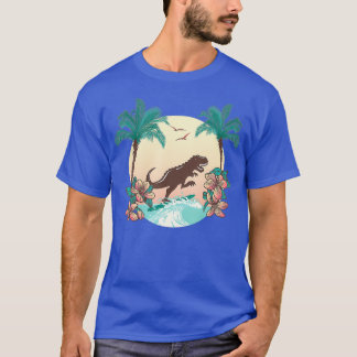 Dinosaur Surfing Hawaii T-Rex Dino Lover T-Shirt