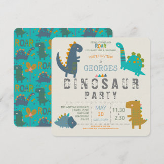 Dinosaur süße moderne Geburtstagsfeier Einladung