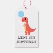 Dinosaur / Süßer Dino-Junge Geburtstag  Geschenkanhänger (Vorderseite)