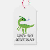 Dinosaur / Süßer Dino-Junge Geburtstag  Geschenkanhänger (Rückseite)