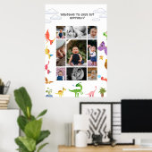 Dinosaur / Süßer Dino-Junge Geburtstag Poster (Heimbüro)