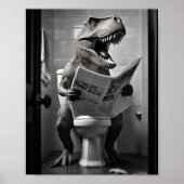 Dinosaur T-Rex auf der Toilette Badezimmer Wand Ku Poster (Vorne)