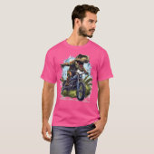 Dinosaur T Rex auf Dirt Bike Funny Dinosaur Motorb T-Shirt (Vorne ganz)