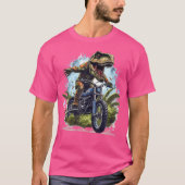Dinosaur T Rex auf Dirt Bike Funny Dinosaur Motorb T-Shirt (Vorderseite)