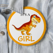 Dinosaur T Rex Baby Shower Girl Button (Beispiel)