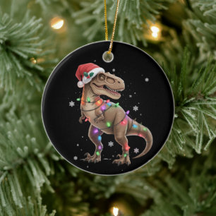 Dinosaur T-Rex Baum Weihnachten Xmas Haustier Dino Keramik Ornament