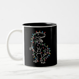 Dinosaur T-Rex Baum Weihnachten Xmas Haustier Dino Zweifarbige Tasse