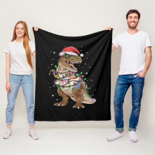 Dinosaur T-Rex Baum Weihnachts-Pullover Xmas Dino Fleecedecke