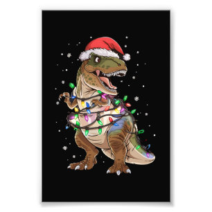 Dinosaur T-Rex Baum Weihnachts-Pullover Xmas Dino Fotodruck