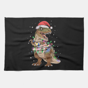 Dinosaur T-Rex Baum Weihnachts Pullover Xmas Dino Geschirrtuch