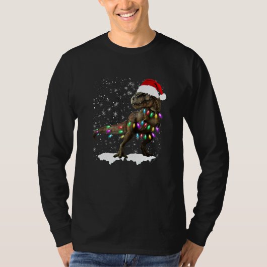 Dinosaur T Rex Baum Weihnachts Pullover Xmas Haust (Vorderseite)