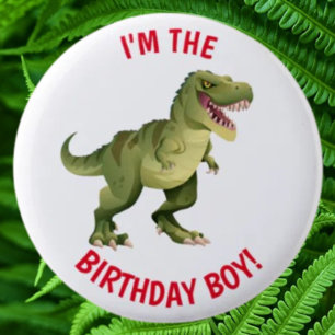 Dinosaur T Rex BIRTHDAY Boy Button