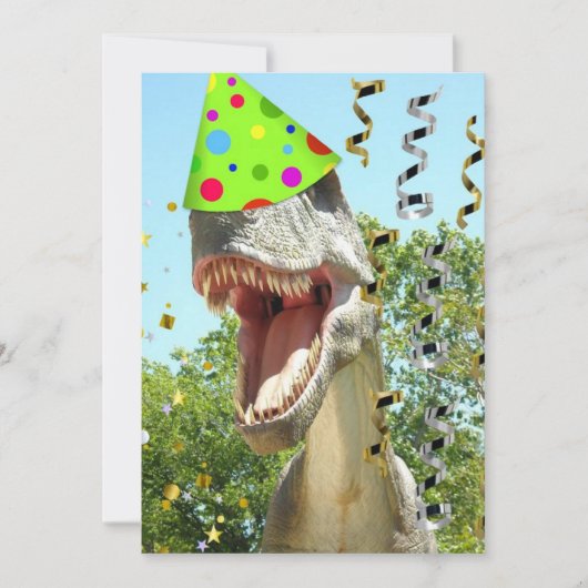 Dinosaur T-Rex Birthday Invites Einladung (Vorderseite)