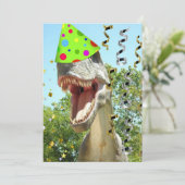Dinosaur T-Rex Birthday Invites Einladung (Stehend Vorderseite)