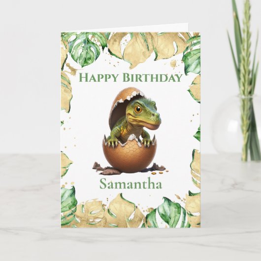 Dinosaur T Rex Birthday Roar Jurassic Card Karte (Vorderseite)