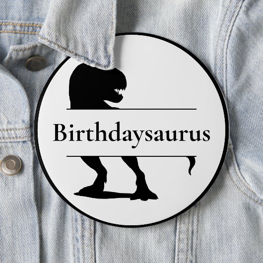 Dinosaur T Rex Birthdaysauce Button (Beispiel)