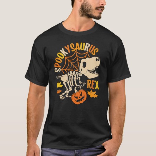 Dinosaur T rex Boo Halloween Costume Funny Pumpkin T-Shirt (Vorderseite)