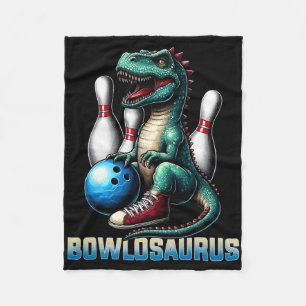 Dinosaur T-rex Bowling Graphic Funny Dino Bowler K Fleecedecke