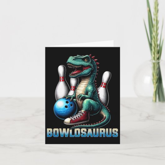Dinosaur T-rex Bowling Graphic Funny Dino Bowler K Karte (Vorderseite)