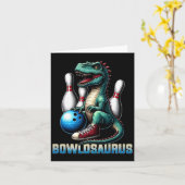 Dinosaur T-rex Bowling Graphic Funny Dino Bowler K Karte (Gelbe Blume)